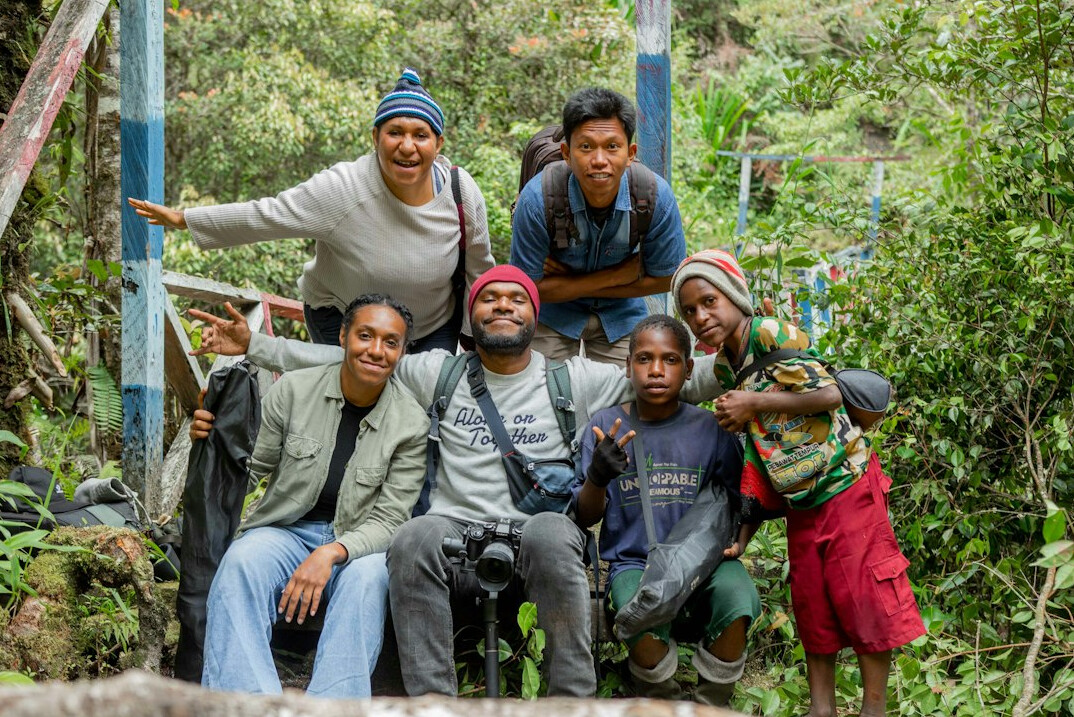 group of locals smiling